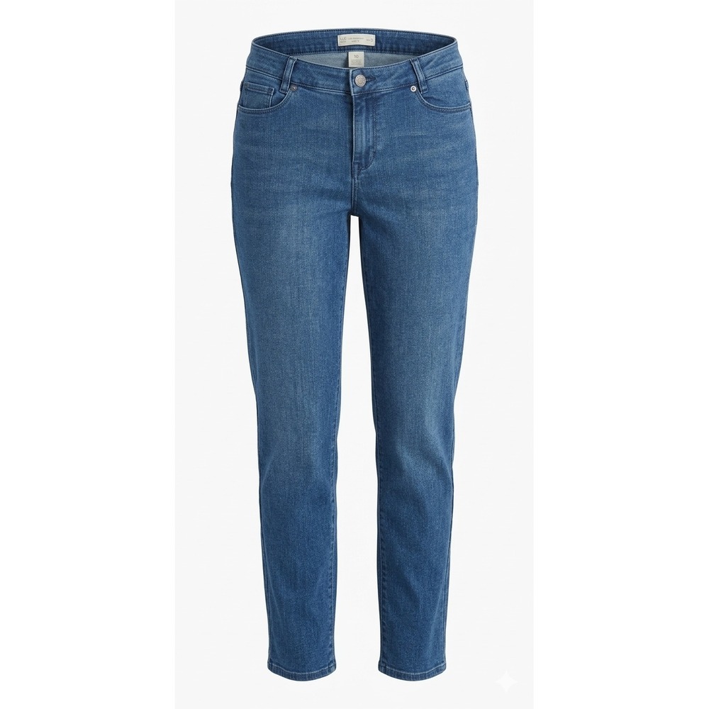 J. Jill Denim Slim Boyfriend Jeans Womens 10 Tall Straight Leg Blue Stretch EUC
